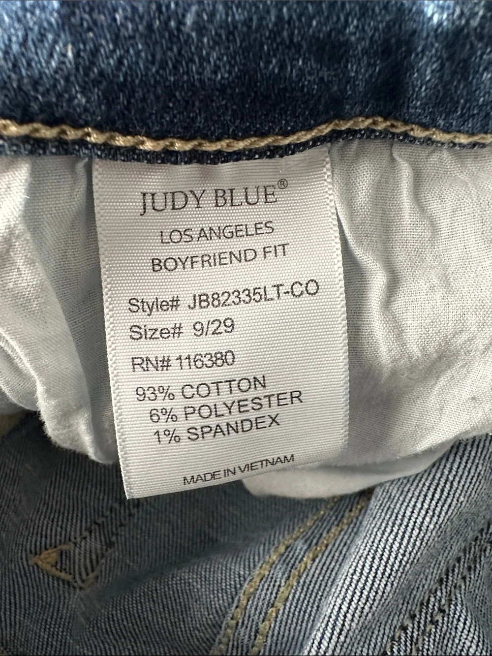 Judy Blue Light Blue Boyfriend Jeans size 9/29